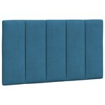 vidaXL Coussin de tête de lit bleu 90 cm velours