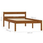 vidaXL Cadre de lit sans matelas marron miel pin massif 100x200 cm