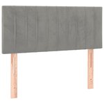 vidaXL Sommier à lattes de lit et matelas Gris clair 90x200 cm Velours