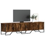 vidaXL Meuble TV chêne fumé 180x34x41 cm bois d'ingénierie