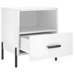 vidaXL Tables de chevet 2 Pièces blanc brillant 40x35x47 5 cm