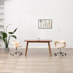 vidaXL Chaises pivotantes à manger lot de 2 crème similicuir