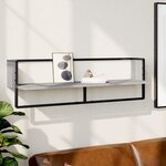 vidaXL Étagère murale avec barre sonoma gris 100x25x30 cm