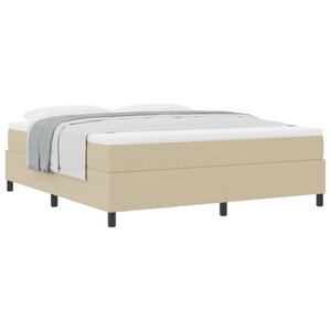 vidaXL Lit à Ressorts avec Matelas Vert Clair Gris Super King Tissu Cotelé