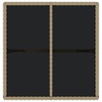 vidaXL Table de jardin Beige 109x107x74 cm Résine tressée et verre