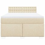 vidaXL Sommier à lattes de lit avec matelas Crème 140x200 cm Tissu
