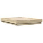 vidaXL Cadre de lit avec LED sans matelas chêne sonoma 120x190 cm