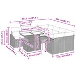 vidaXL Ensemble de canapé de jardin 9 pièces avec coussins Noir Poly Rattan