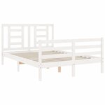 vidaXL Cadre de lit sans matelas blanc 140x190 cm bois massif