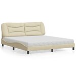 vidaXL Lit avec matelas crème 180x200 cm tissu