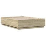 vidaXL Cadre de lit avec LED sans matelas chêne sonoma 135x190 cm