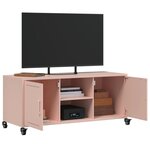 vidaXL Meuble TV rose 100 5x39x43 5 cm acier laminé à froid