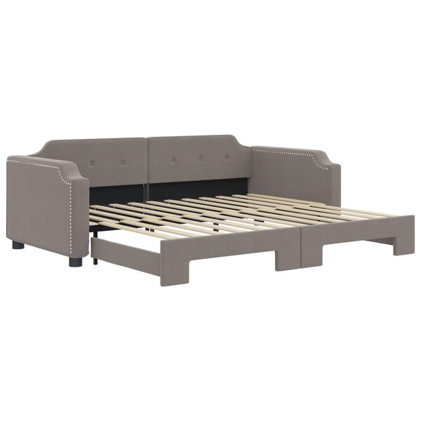 vidaXL Lit de jour avec lit gigogne taupe 100x200 cm tissu