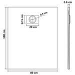 vidaXL Bac de douche SMC Blanc 100 x 80 cm