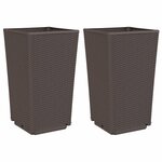 vidaXL Jardinières 2 Pièces marron 32 5x32 5x57 cm polypropylène