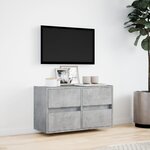 vidaXL Meuble TV mural avec lumières LED gris béton 80x31x45 cm