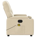 vidaXL Fauteuil inclinable de massage électrique crème tissu