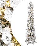 vidaXL Sapin de Noël artificiel pré-éclairé avec 130 LED/neige floquée