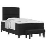 vidaXL Lit à ressort avec matelas et banc noir 120x190 cm tissu