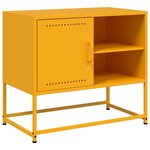 vidaXL Meuble TV jaune moutarde 68x39x60 5 cm acier