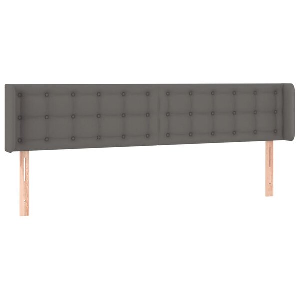 vidaXL Tête de lit avec oreilles Gris 183x16x78/88 cm Similicuir