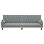 vidaXL Canapé-lit avec accoudoirs gris clair tissu