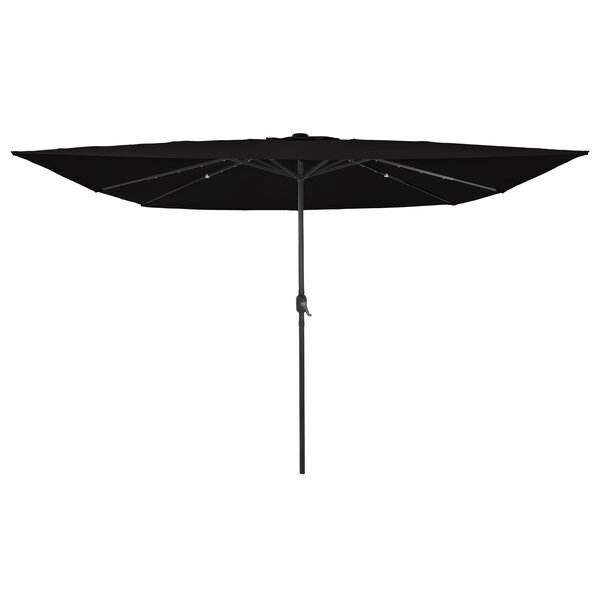 Parasol carré vidaXL avec lumières LED 295x245 cm en noir