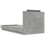 vidaXL Cadre de lit tête de lit et lumières LED gris béton 100x200 cm