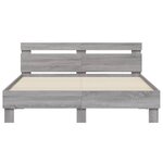 vidaXL Cadre de lit avec LED sans matelas sonoma gris 140x190 cm