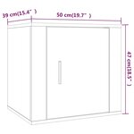 vidaXL Table de chevet Chêne fumé 50x39x47 cm