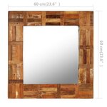 vidaXL Miroir mural Bois de récupération massif 60 x 60 cm