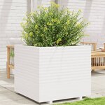 vidaXL Jardinière blanc 80x80x72 cm bois de pin massif