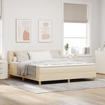 Lit Box Spring vidaXL avec Matelas Crème 180x200 cm Tissu
