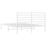 vidaXL Cadre de lit métal sans matelas et tête de lit blanc 120x200 cm