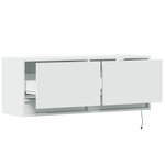 vidaXL Meuble TV mural avec lumières LED blanc 100x31x35 cm