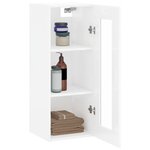 vidaXL Armoire murale blanc brillant 34 5x34x90 cm