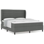 Lit à ressorts vidaXL avec matelas gris foncé 180x200 cm en tissu