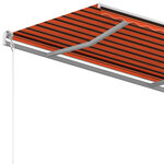 vidaXL Auvent rétractable automatique poteaux 3 5x2 5 m Orange marron
