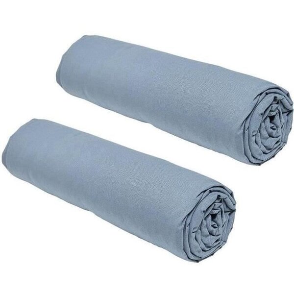 2 draps housses - 90 x 190 cm -Denim