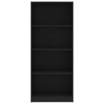 vidaXL Bibliothèque à 4 niveaux Noir 60x24x142 cm Bois d’ingénierie