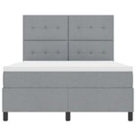 vidaXL Lit Box Spring avec Matelas Gris Clair 160x200 cm Tissu