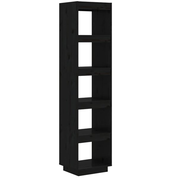 vidaXL Bibliothèque/Séparateur de pièce Noir 40x35x167 cm Pin solide
