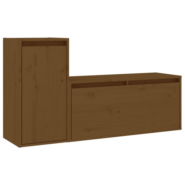 vidaXL Meubles TV 2 Pièces Marron miel Bois massif de pin