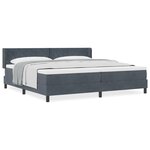 Lit Box Spring vidaXL avec Matelas Gris Foncé 200x200 cm Velours