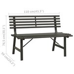 vidaXL Banc de jardin 110 cm Acier Noir