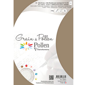 Etui de 5 cartes pliées grain de pollen 105x148 ficelle clairefontaine