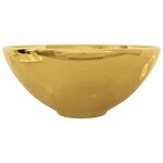 vidaXL Lavabo 32 5 x 14 cm Céramique Doré