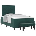 vidaXL Lit à ressort avec matelas et banc vert foncé 120x190 cm en velours