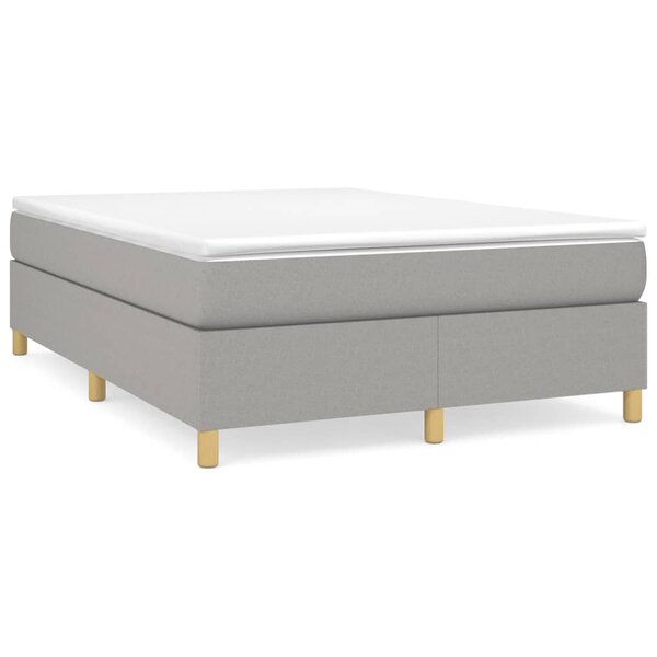 vidaXL Cadre de lit sans matelas gris clair 140x190 cm tissu