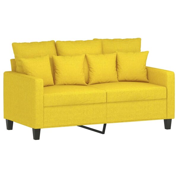 vidaXL Canapé à 2 places Jaune clair 120 cm Tissu